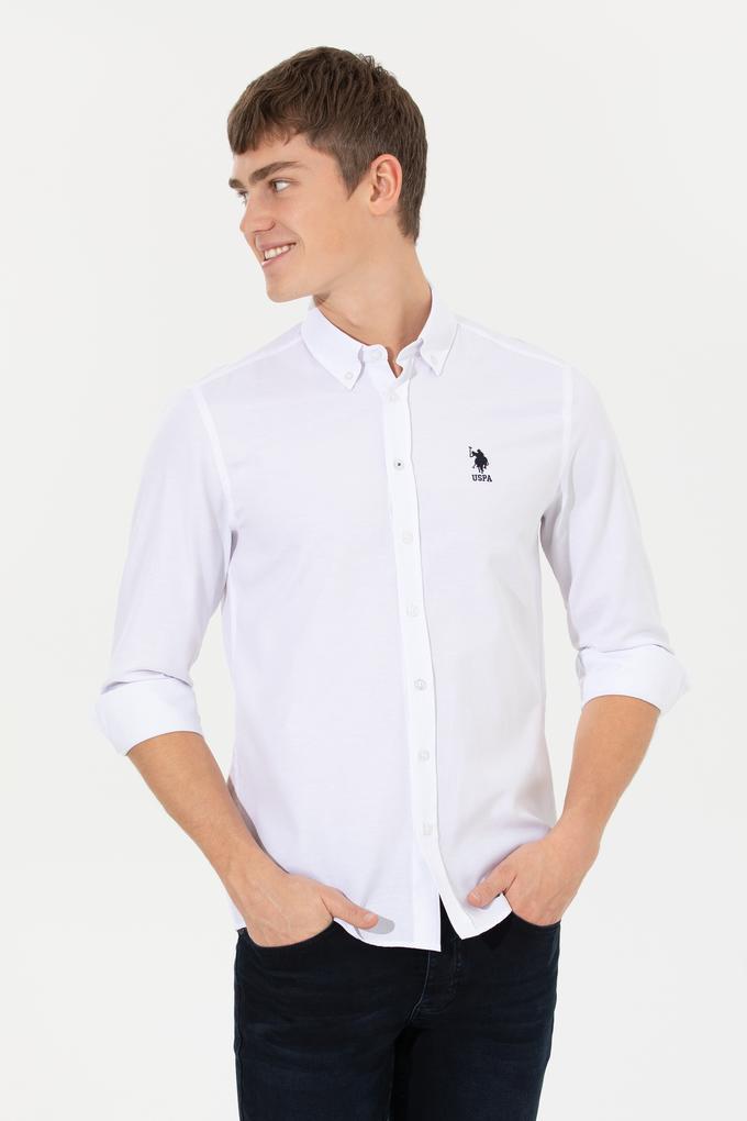 Erkek Beyaz Uzun Kollu Basic Gömlek