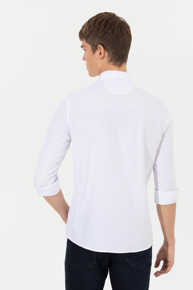 Erkek Beyaz Uzun Kollu Basic Gömlek - 50253872001