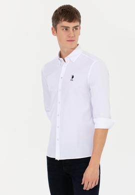 Erkek Beyaz Uzun Kollu Basic Gömlek - 50253872001