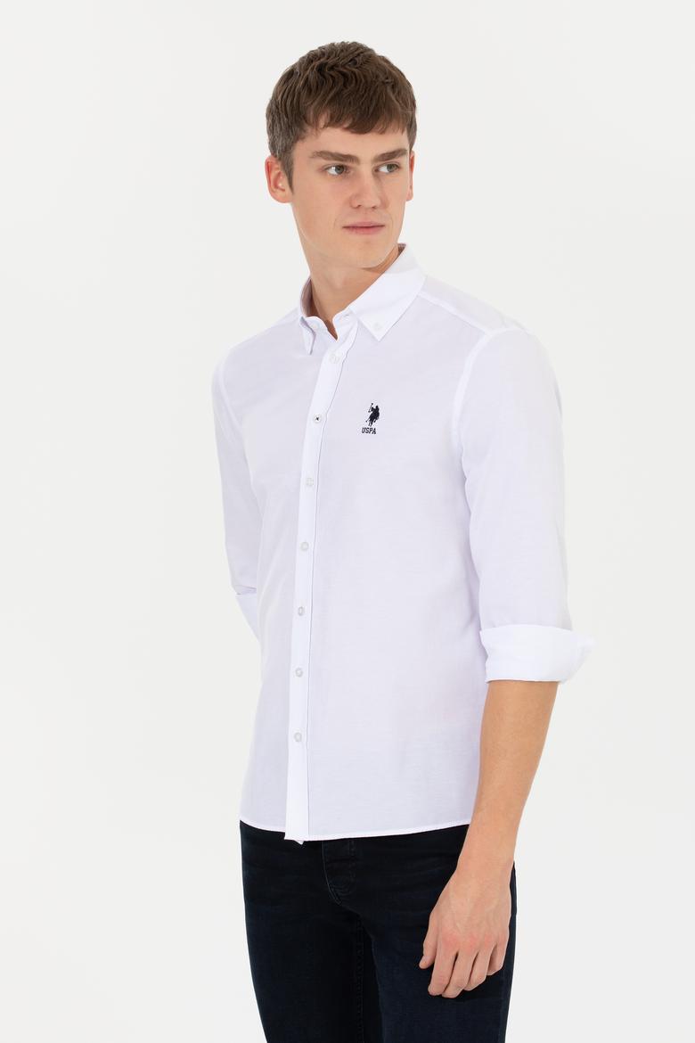 Erkek Beyaz Uzun Kollu Basic Gömlek - 50253872001