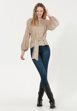 Kadın Taş Uzun Kollu Gömlek - 50255036011