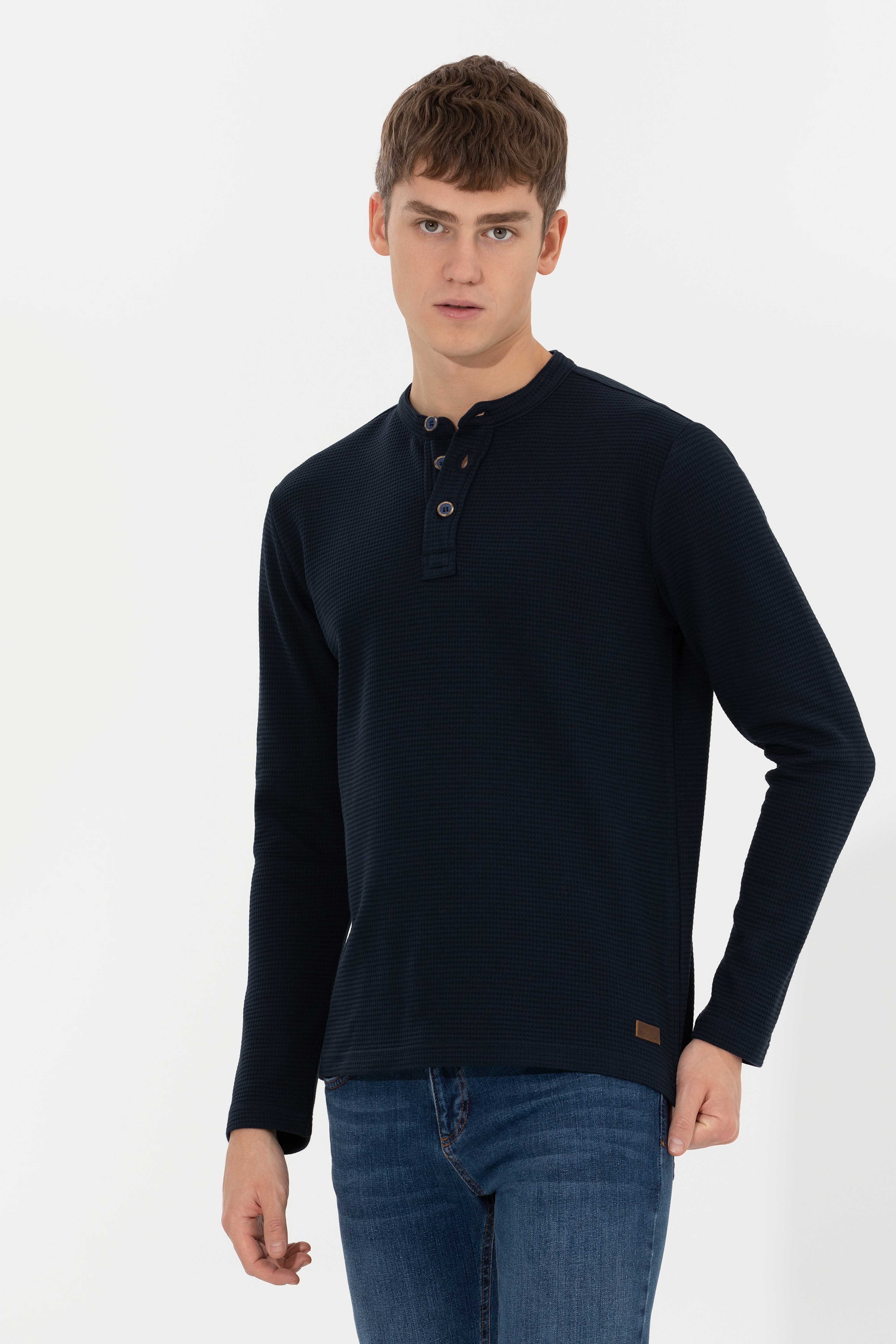 Erkek Lacivert Sweatshirt - Image 3