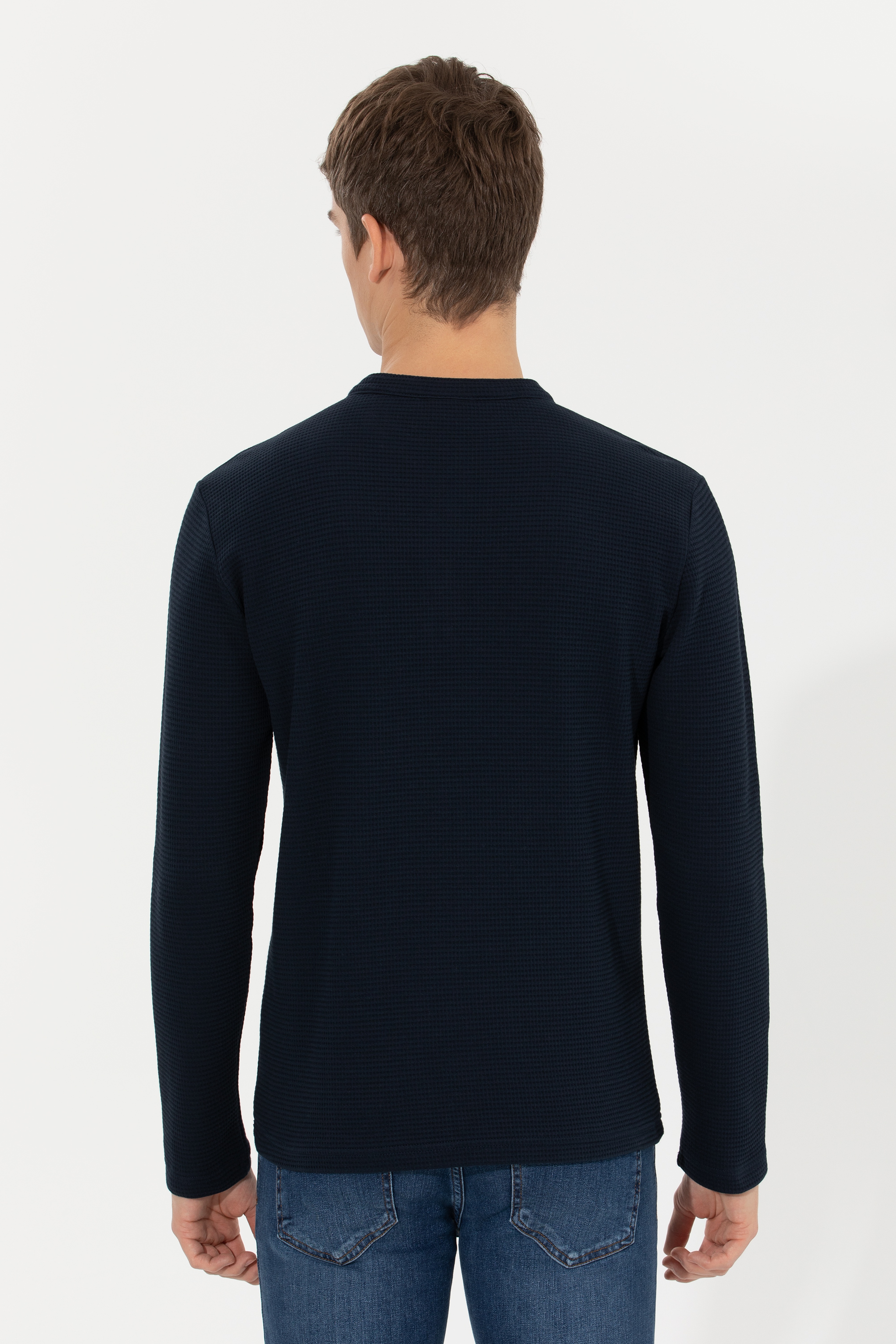Erkek Lacivert Sweatshirt - Image 5