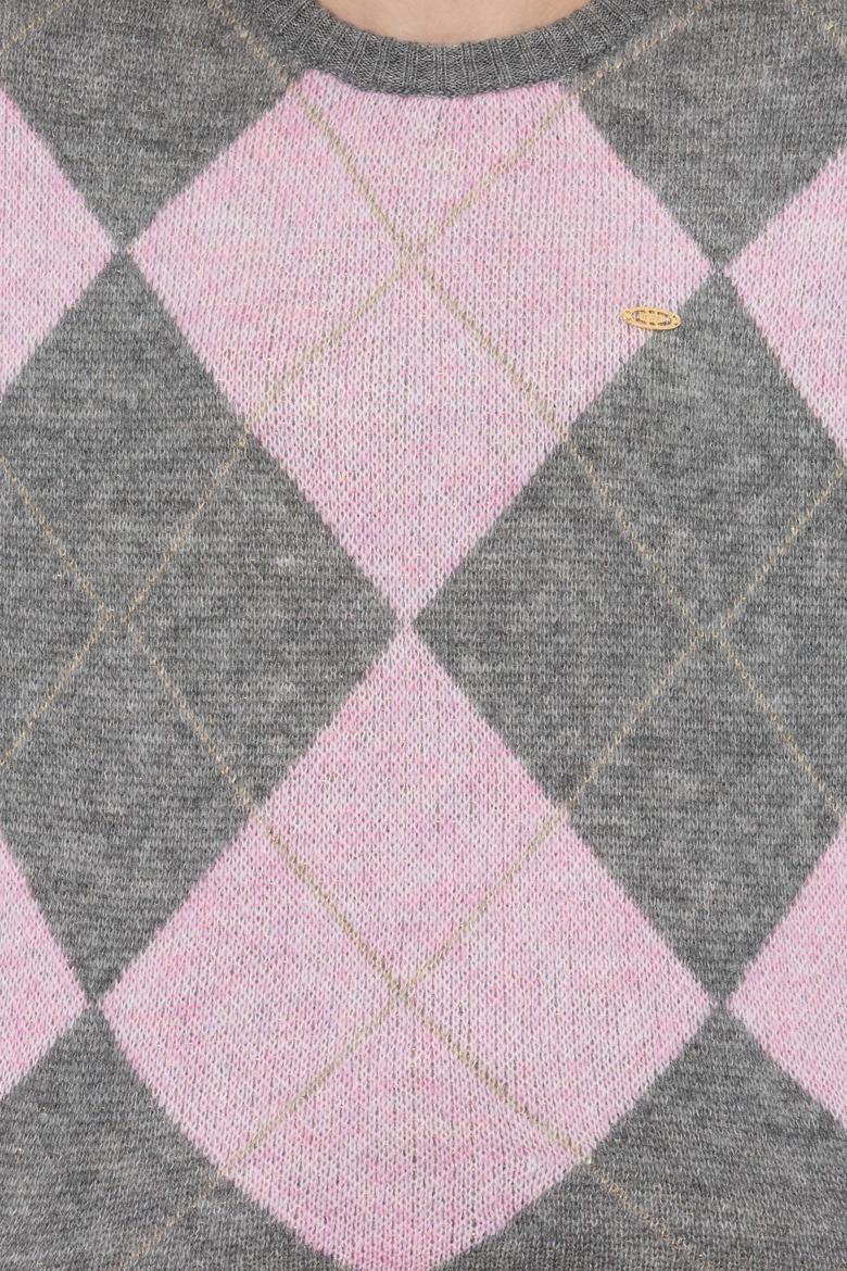 Kadın Gri Melanj Kazak - 50254359005