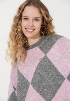 Kadın Gri Melanj Kazak - 50254359005