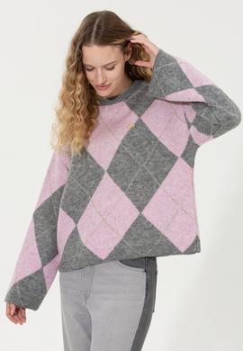 Kadın Gri Melanj Kazak - 50254359005