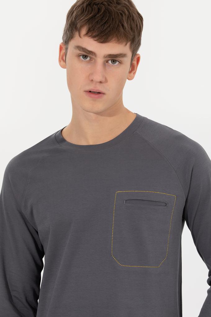 Erkek Antrasit Bisiklet Yaka Sweatshirt