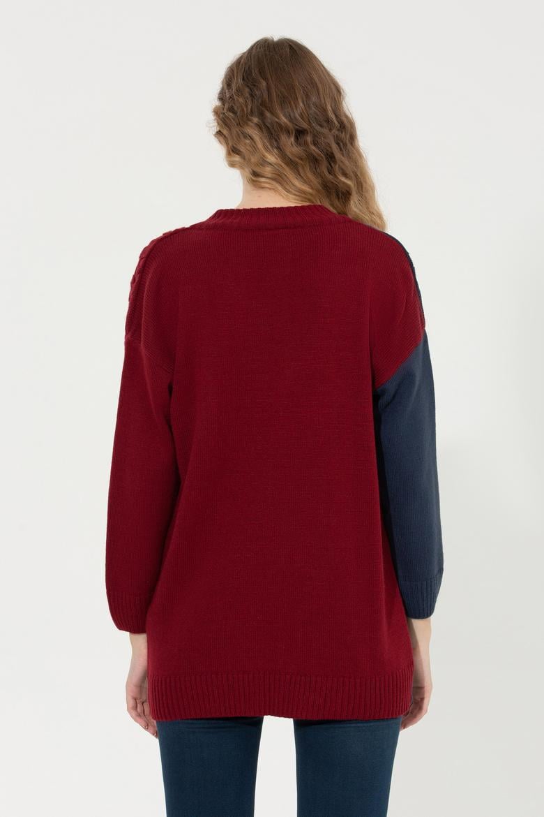 Kadın Lacivert V Yaka Kazak - 50256610007