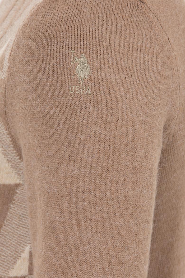 Erkek Camel Melanj Bisiklet Yaka Triko Kazak - 50256663027