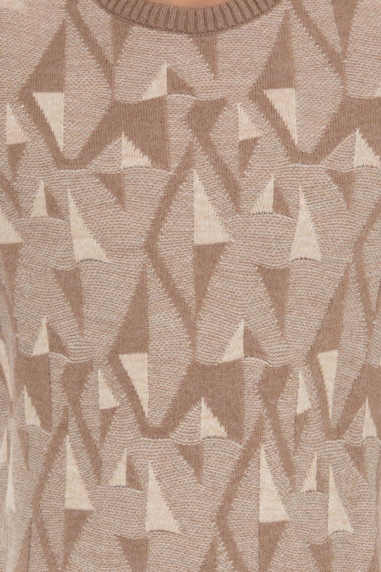 Erkek Camel Melanj Bisiklet Yaka Triko Kazak - 50256663027