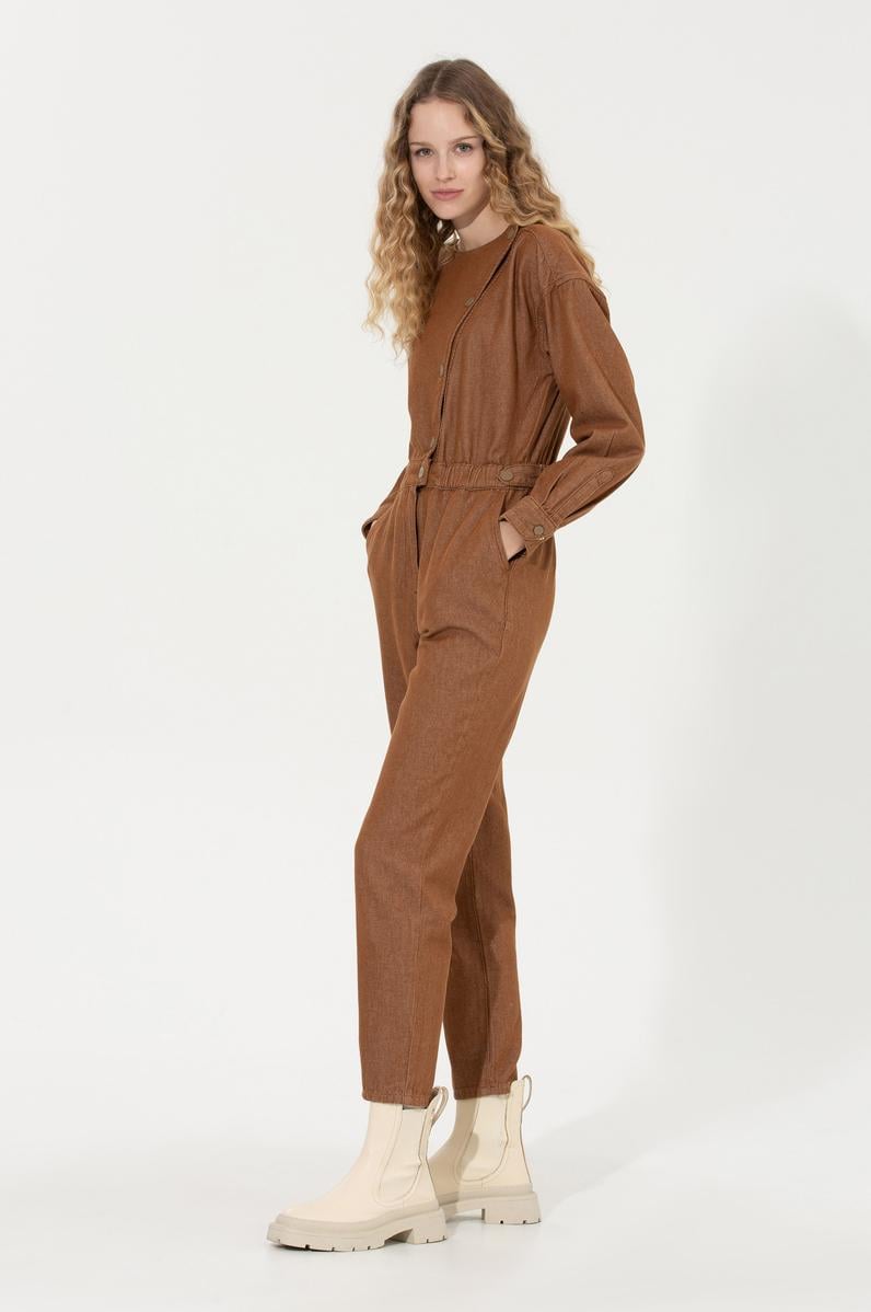 Kadın Kahverengi Jean Tulum