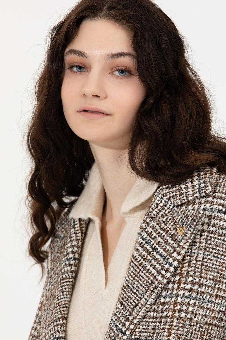 Kadın Krem Kaşe Kaban - 50255735008