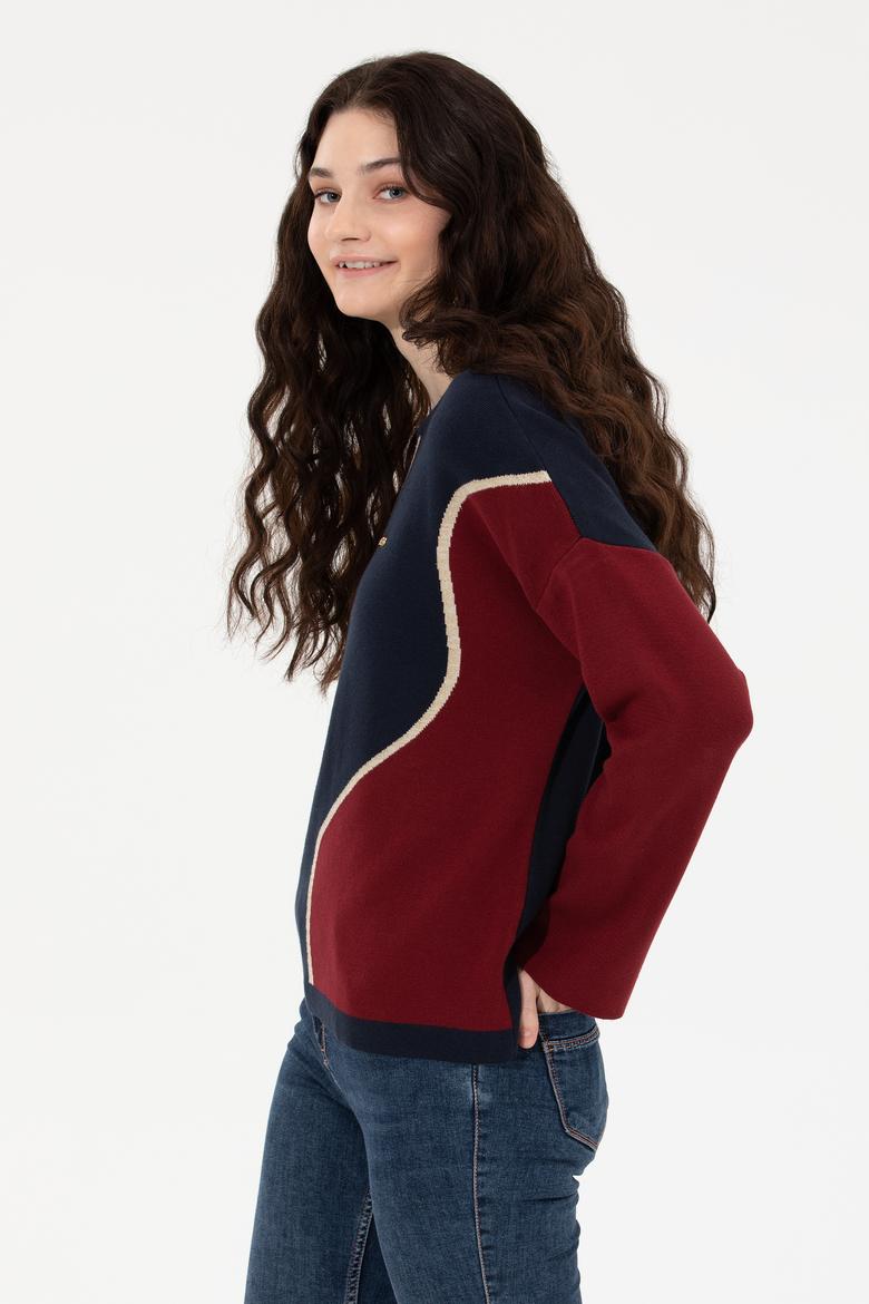 Kadın Lacivert Bisiklet Yaka Kazak - 50256632006