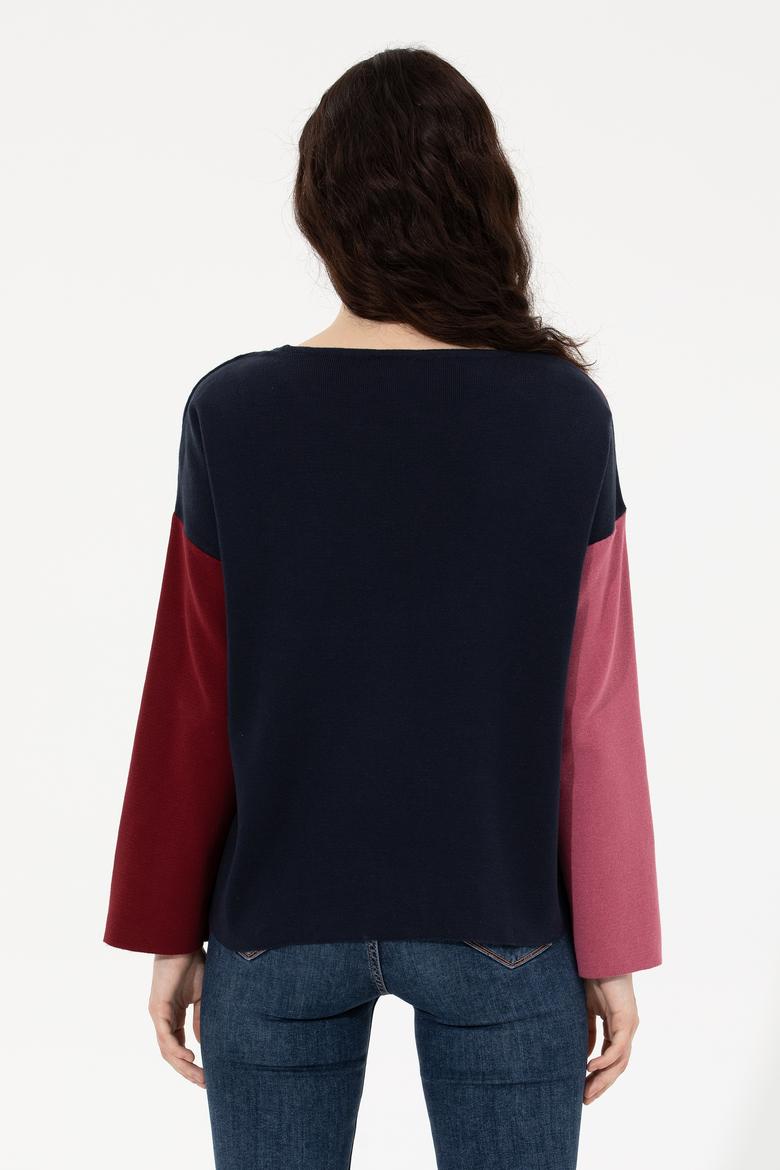 Kadın Lacivert Bisiklet Yaka Kazak - 50256632006