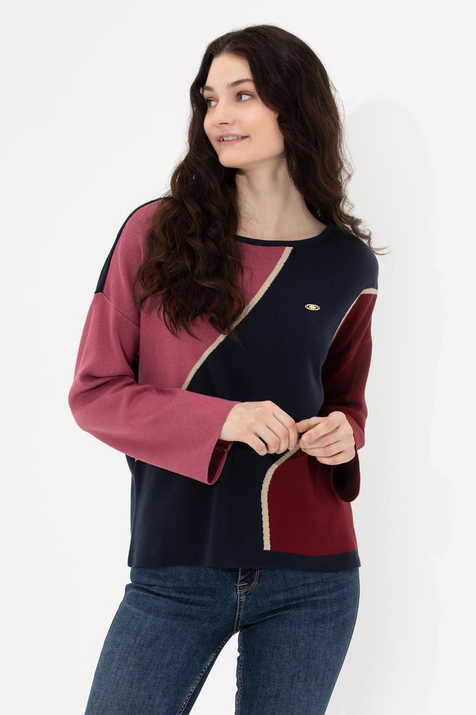 Kadın Lacivert Bisiklet Yaka Kazak