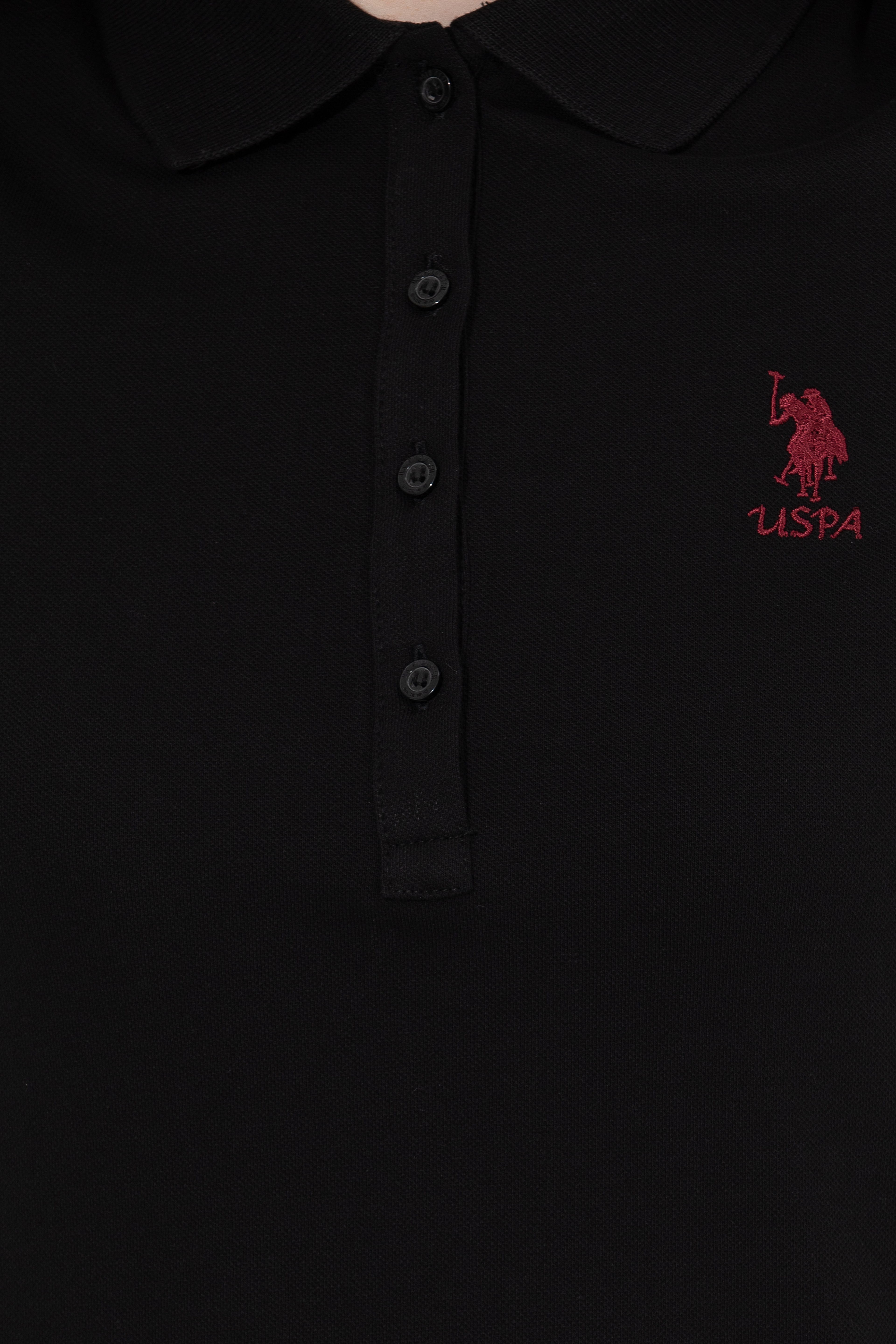 Kadın Siyah Basic Polo Yaka Tişört
