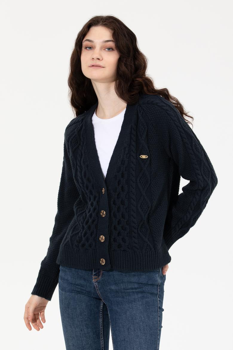 Kadın Lacivert Triko Hırka - 50253654004