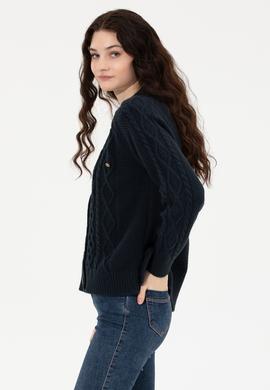 Kadın Lacivert Triko Hırka - 50253654004