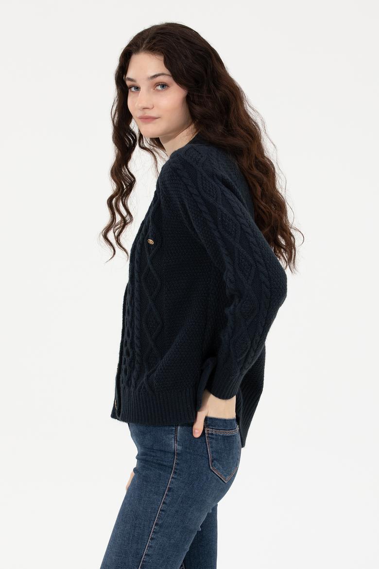 Kadın Lacivert Triko Hırka - 50253654004