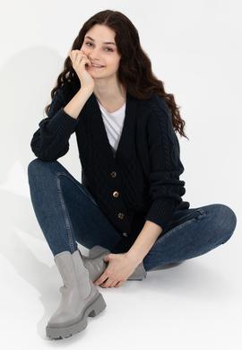 Kadın Lacivert Triko Hırka - 50253654004