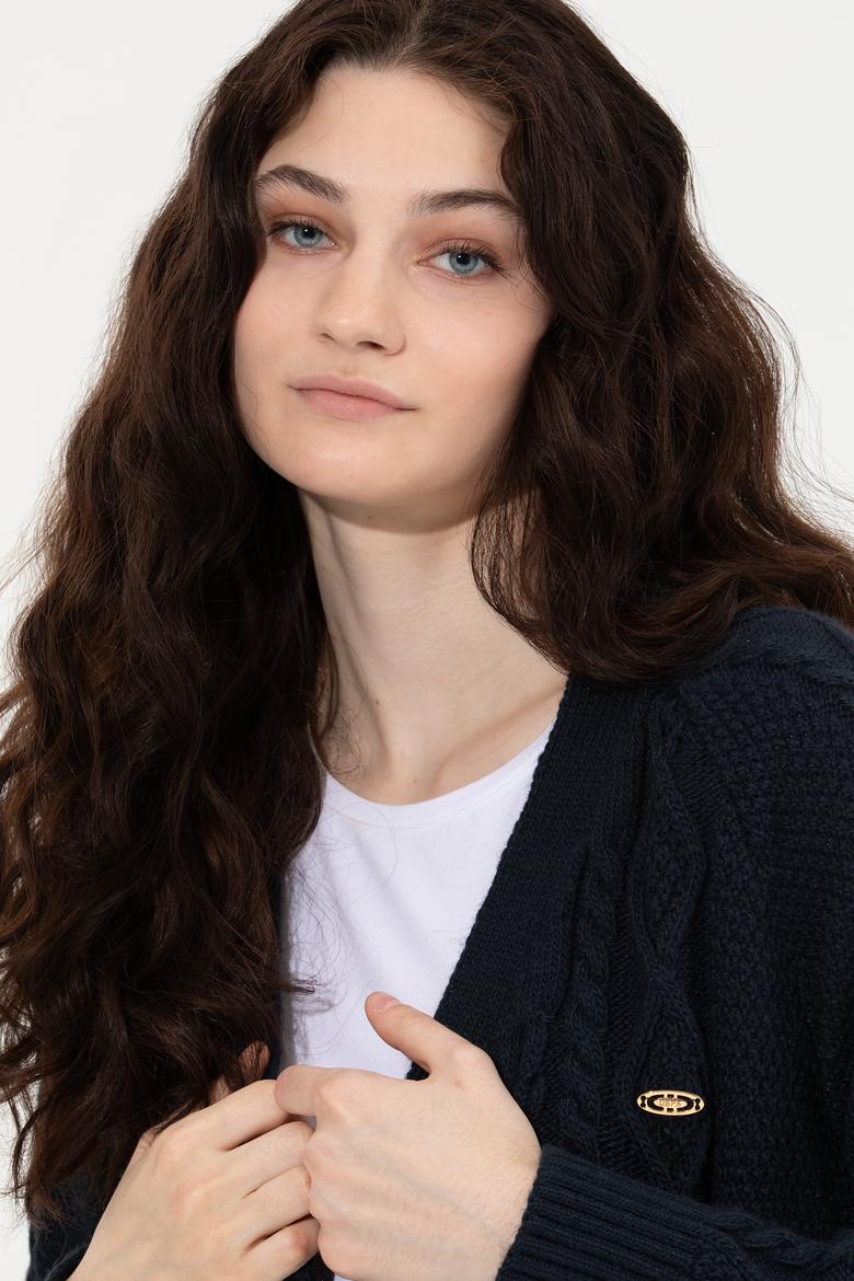 Kadın Lacivert Triko Hırka - 50253654004