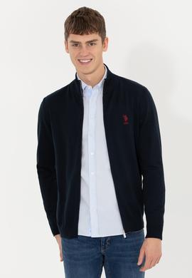 Erkek Lacivert Basic Triko Hırka - 50257599008