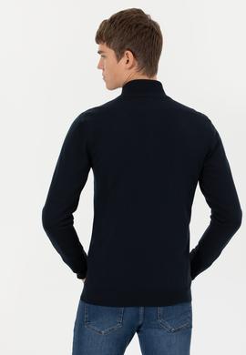 Erkek Lacivert Basic Triko Hırka - 50257599008