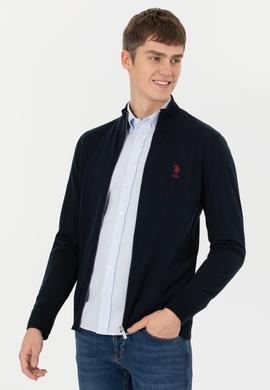 Erkek Lacivert Basic Triko Hırka - 50257599008