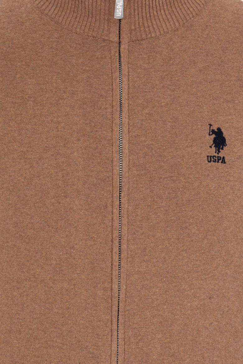 Erkek Camel Melanj Basic Triko Hırka - 50257599032