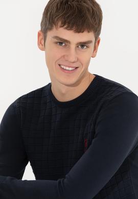 Erkek Lacivert Bisiklet Yaka Triko Kazak - 50257854009