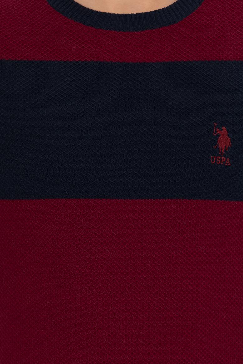 Erkek Bordo Bisiklet Yaka Triko Kazak - 50258073013