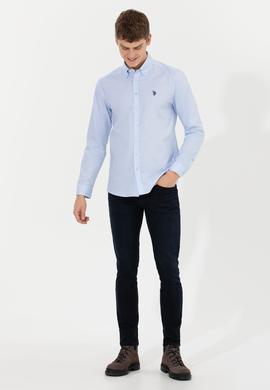 Erkek Açık Mavi Uzun Kollu Basic Gömlek - 50256697007