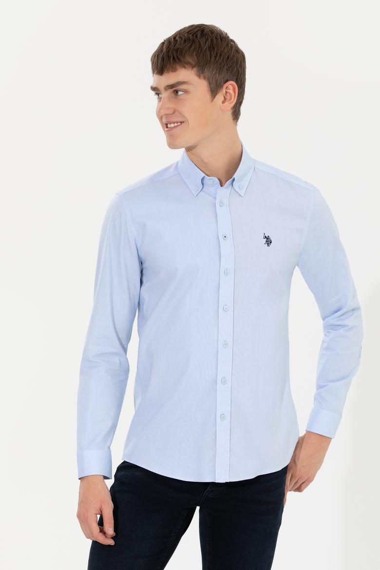 Erkek Açık Mavi Uzun Kollu Basic Gömlek - 50256697007