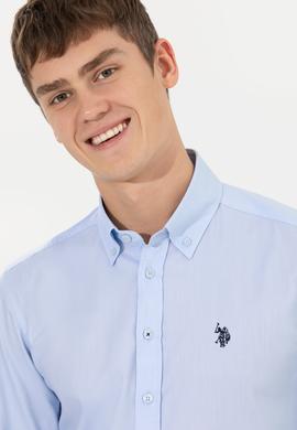 Erkek Açık Mavi Uzun Kollu Basic Gömlek - 50256697007