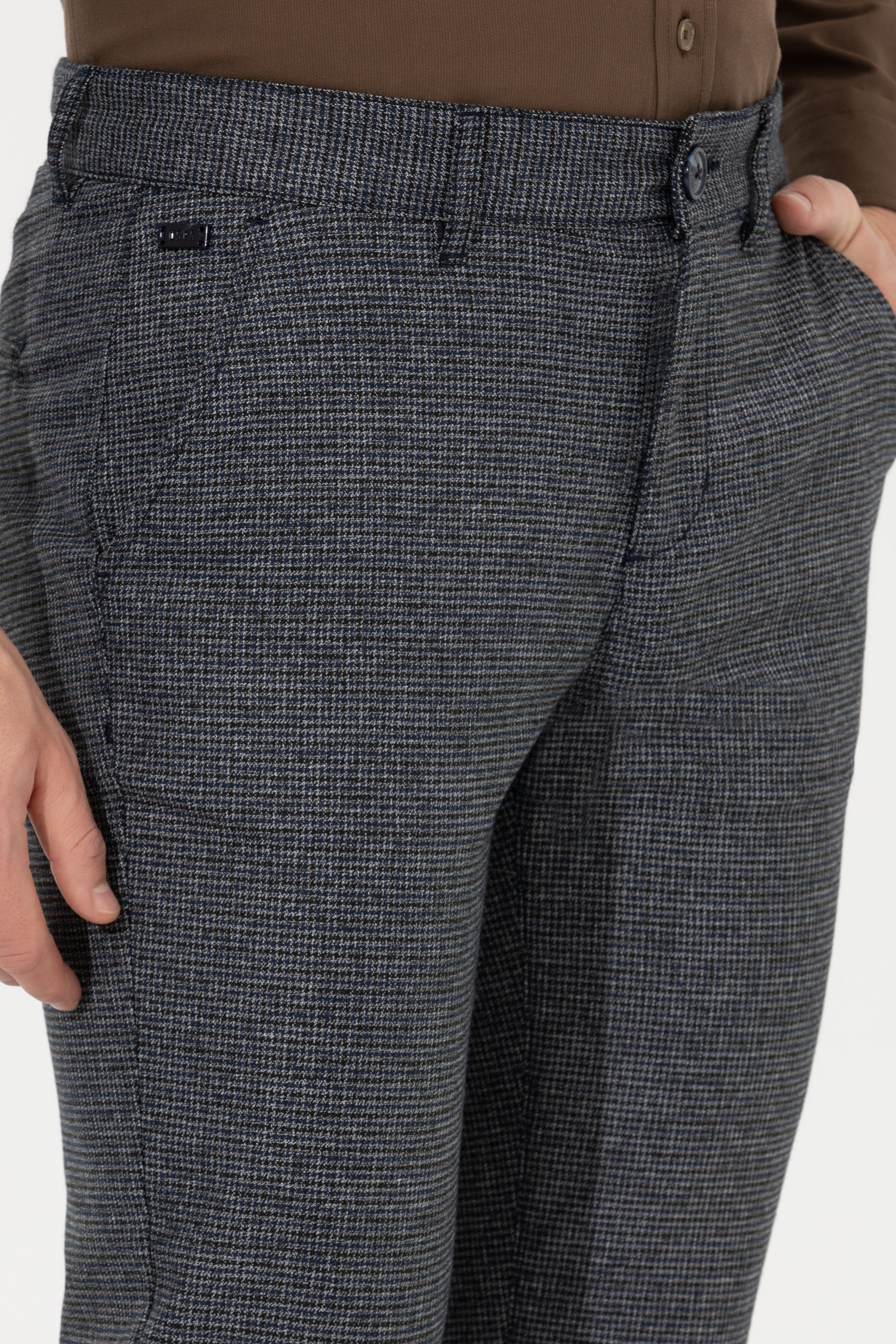 Erkek Slim Fit Lacivert Kanvas Pantolon - Image 5