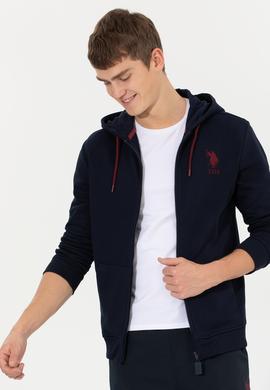 Erkek Lacivert Kapüşonlu Örme Hırka - 50253132001