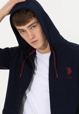 Erkek Lacivert Kapüşonlu Örme Hırka - 50253132001