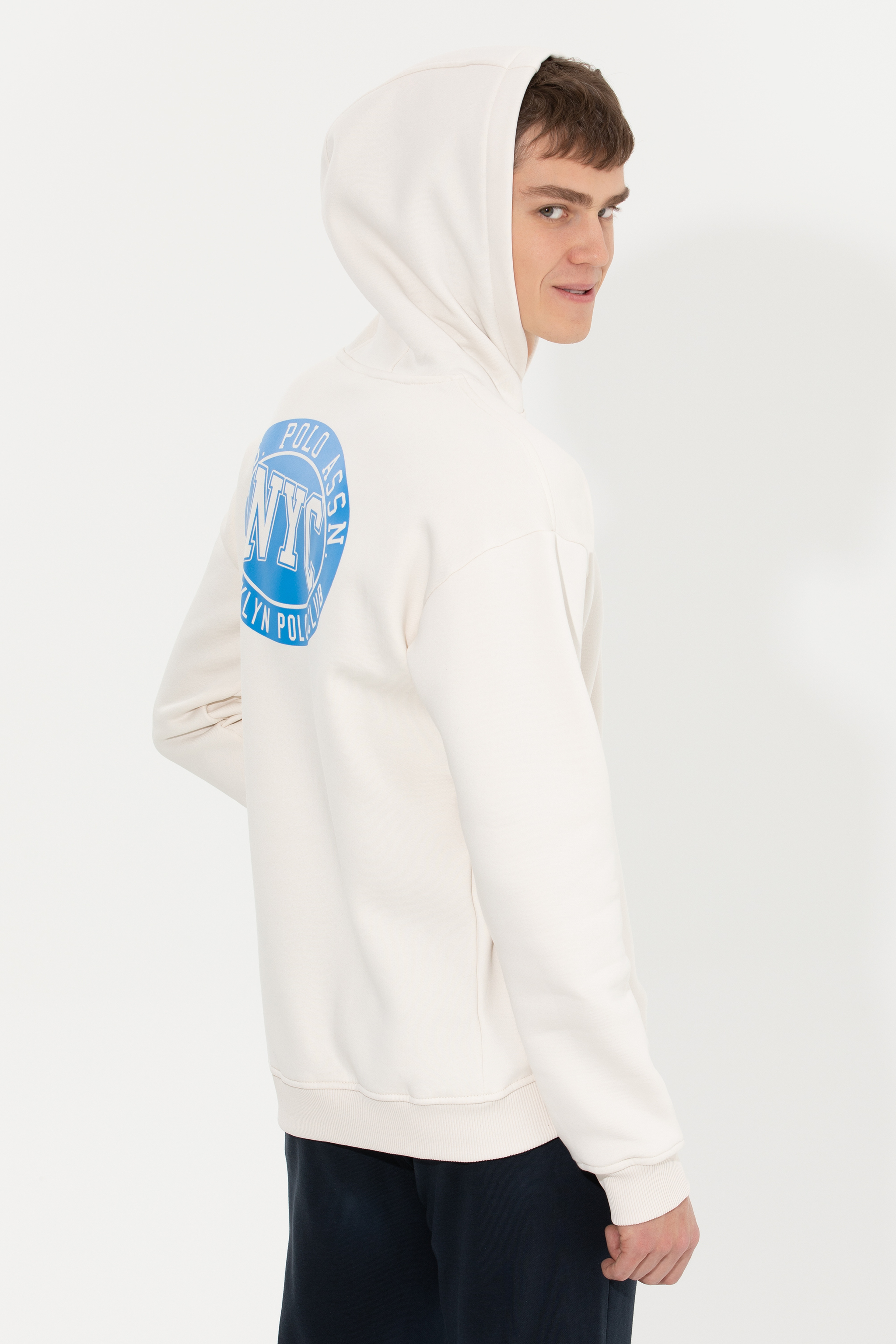 Erkek Ekru Sweatshirt - Image 5