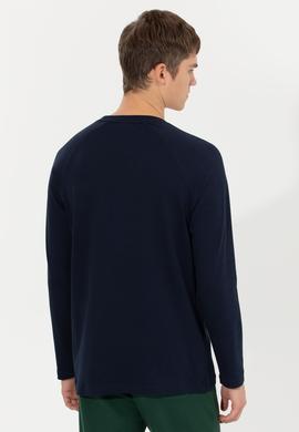 Erkek Lacivert Bisiklet Yaka Sweatshirt - 50256404028