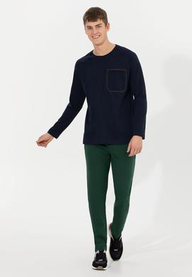 Erkek Lacivert Bisiklet Yaka Sweatshirt - 50256404028
