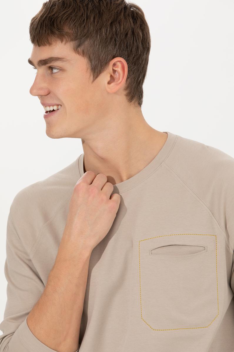 Erkek Taş Bisiklet Yaka Sweatshirt