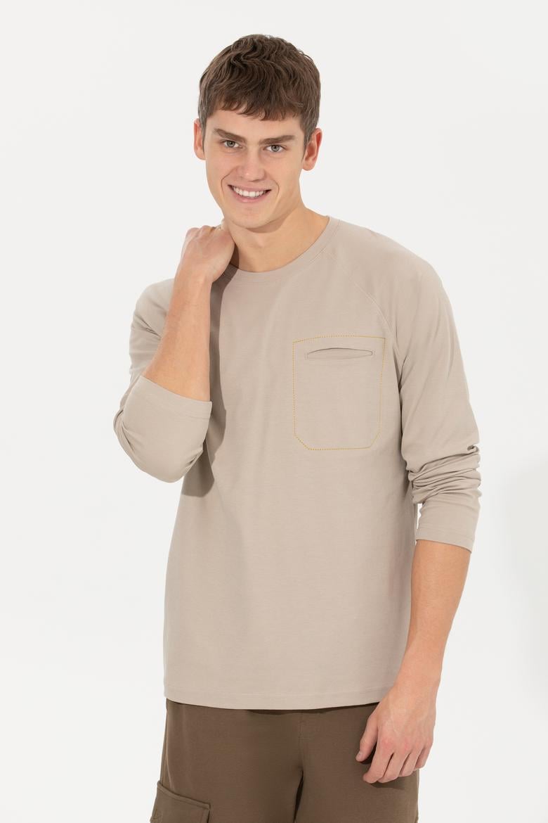 Erkek Taş Bisiklet Yaka Sweatshirt - 50256404043