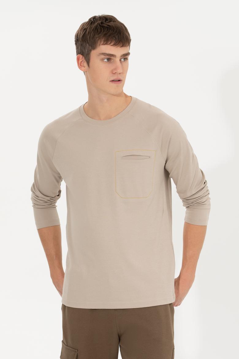 Erkek Taş Bisiklet Yaka Sweatshirt - 50256404043