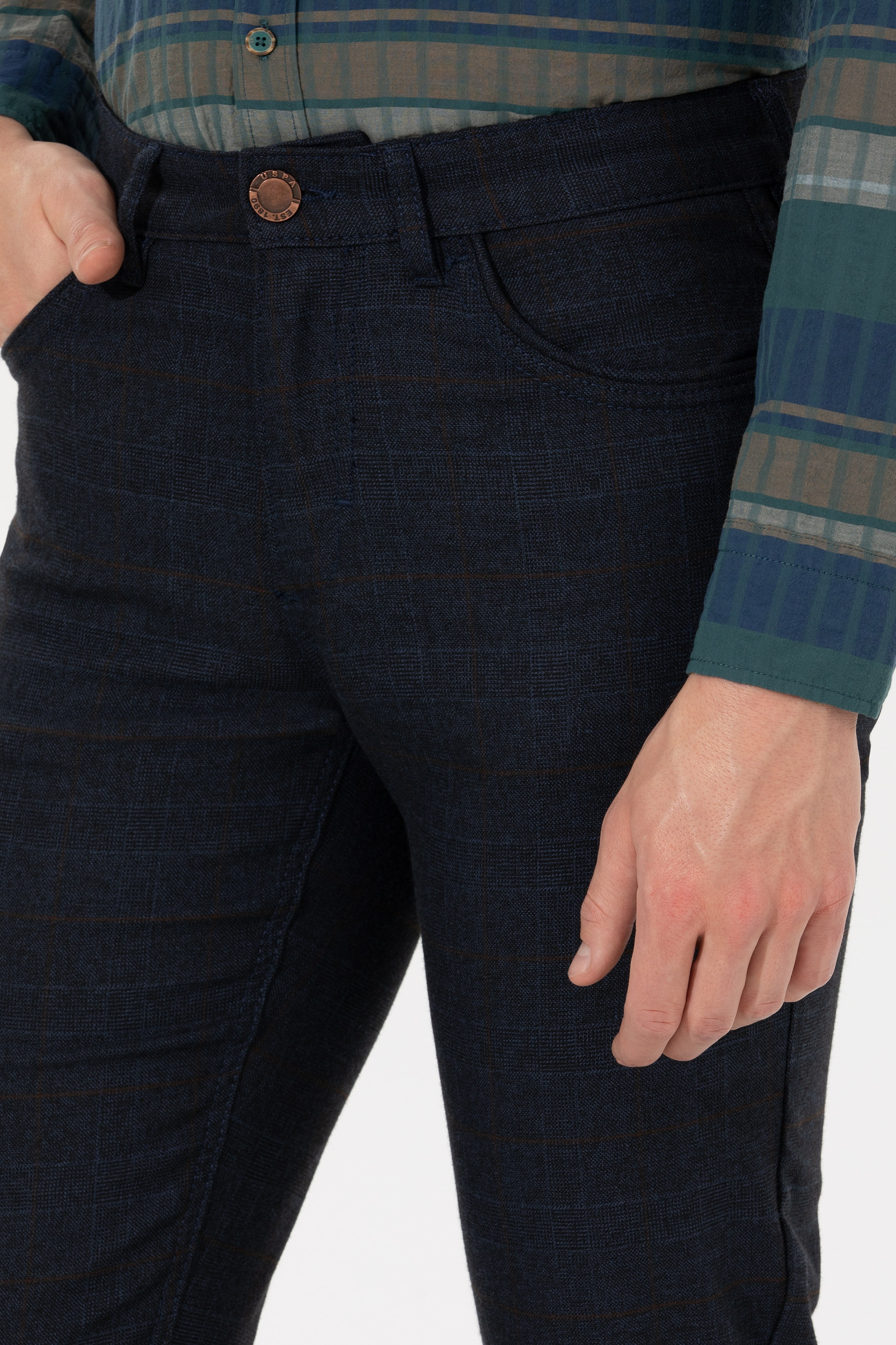 Erkek Slim Fit Lacivert Kanvas Pantolon - Image 6