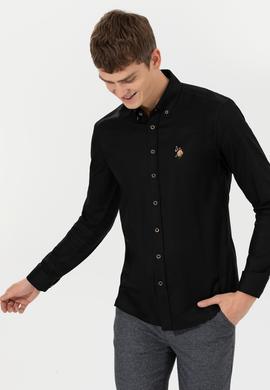 Erkek Siyah Uzun Kollu Basic Gömlek - 50256694084