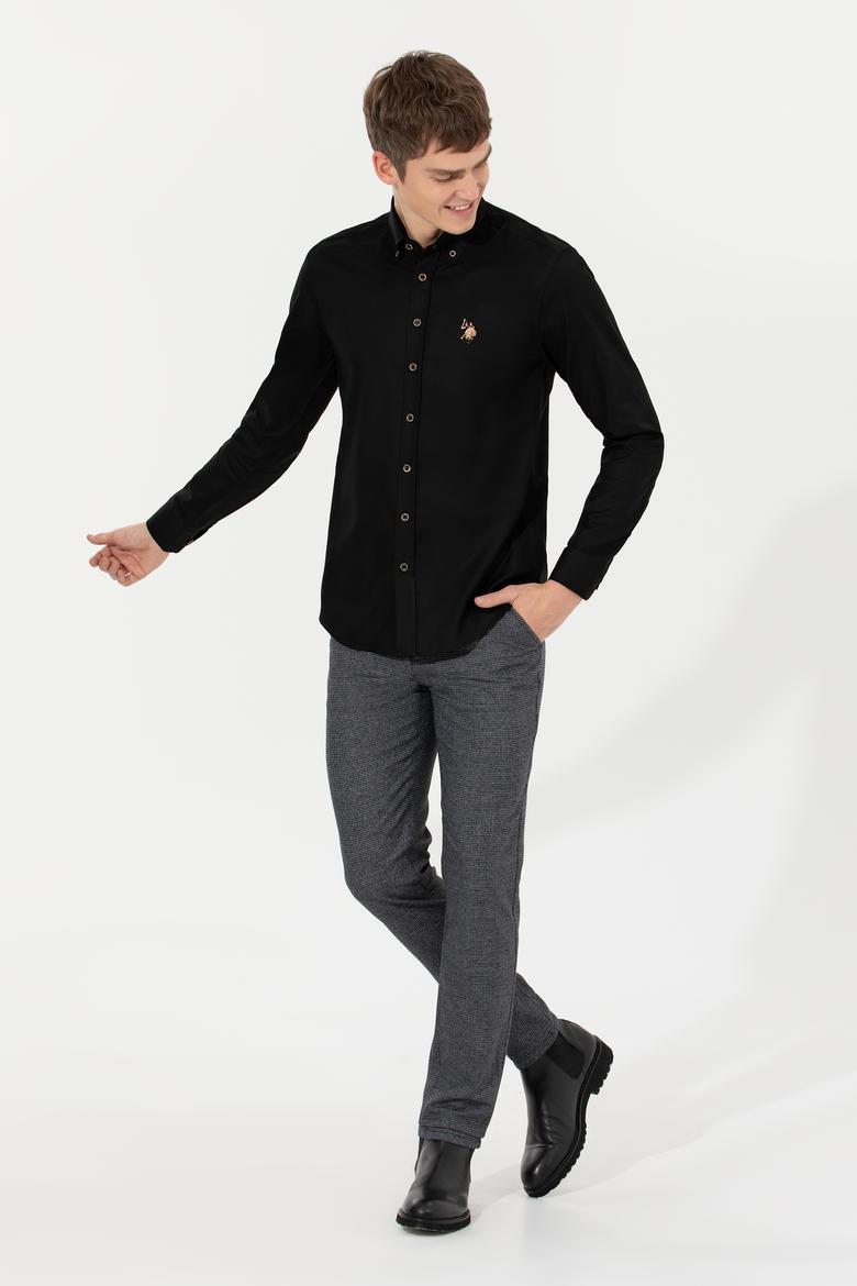 Erkek Siyah Uzun Kollu Basic Gömlek - 50256694084