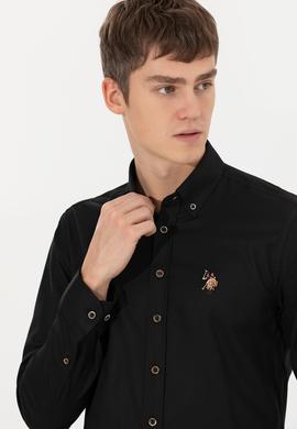 Erkek Siyah Uzun Kollu Basic Gömlek - 50256694084