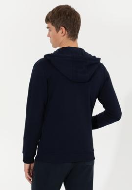 Erkek Lacivert Kapüşonlu Örme Hırka - 50253132001