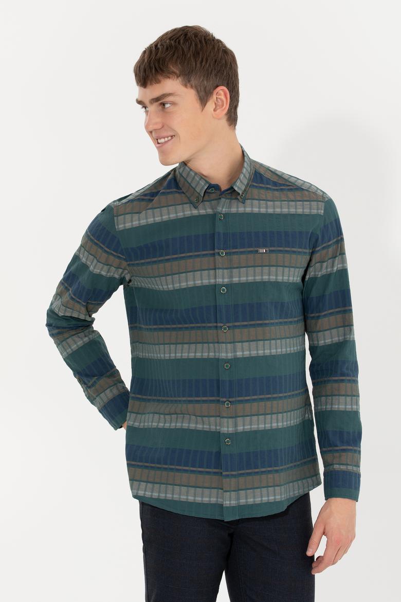 Erkek Yeşil Uzun Kollu Gömlek - 50253871010