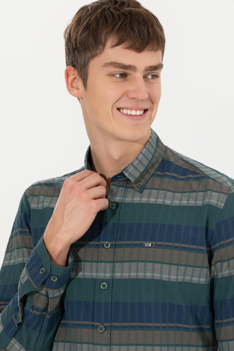 Erkek Yeşil Uzun Kollu Gömlek - 50253871010